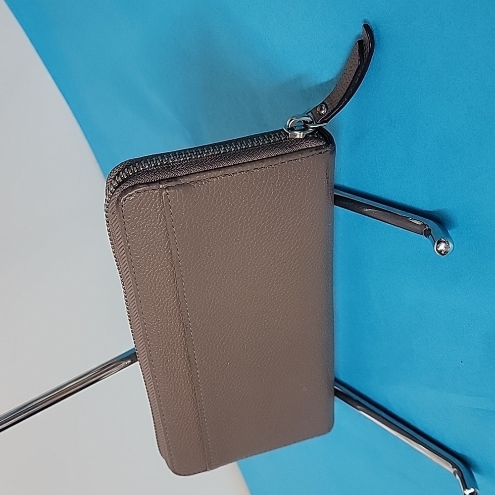 KATE SPADE Taupe Larchmont Avenue Neda  Zip Around Pebbled Leather Wallet - Picture 7 of 12